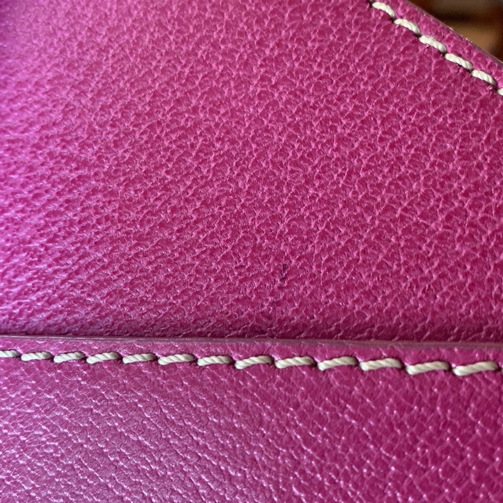 Kate Spade New York Magenta Leather Envelope Clutch Snap Enclosure - Unique! - Picture 10 of 10